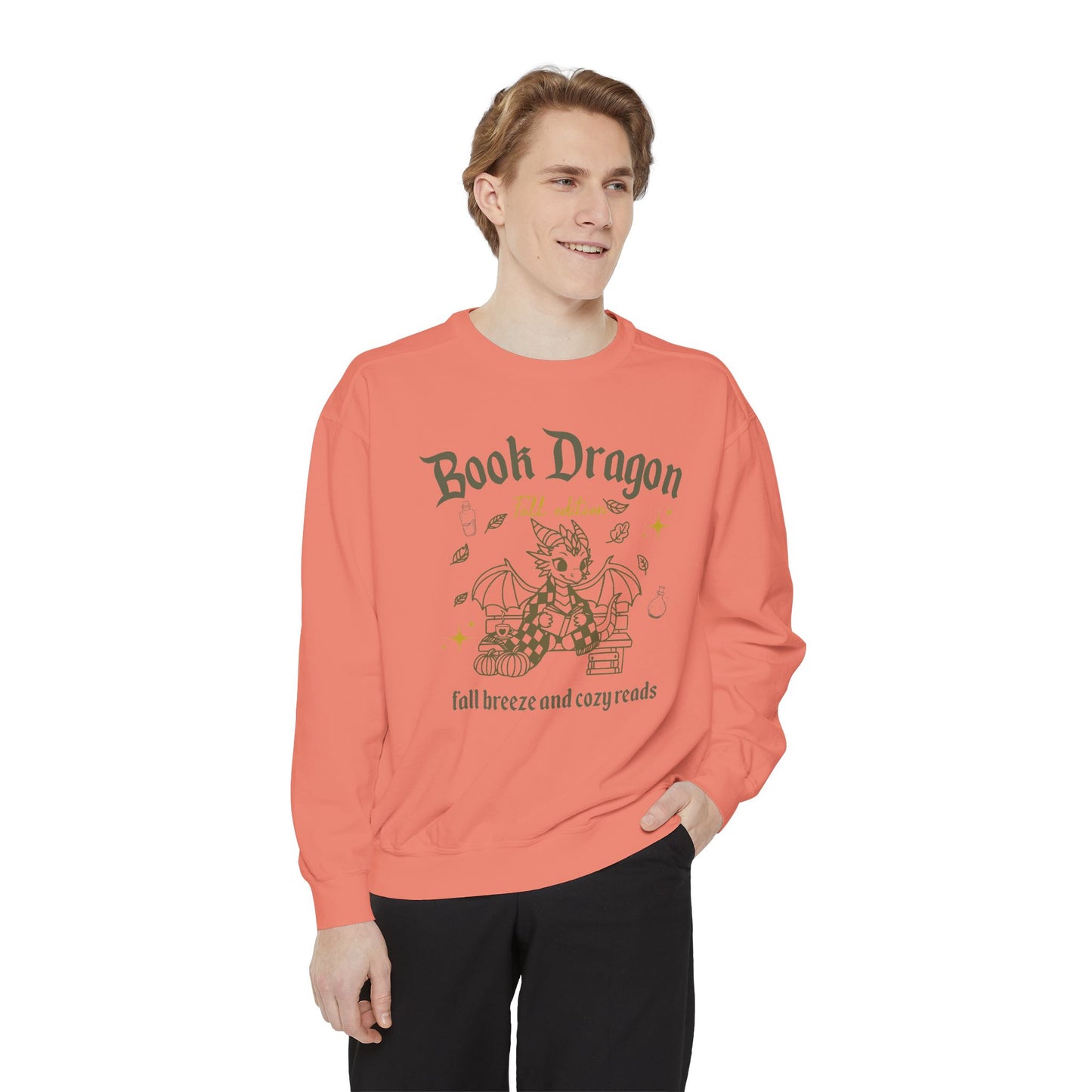 Book Dragon Sweatshirt, Book Lover Fall Bookish Apparel, Literary Gift, Cozy Reading Jumper, Librarian Present