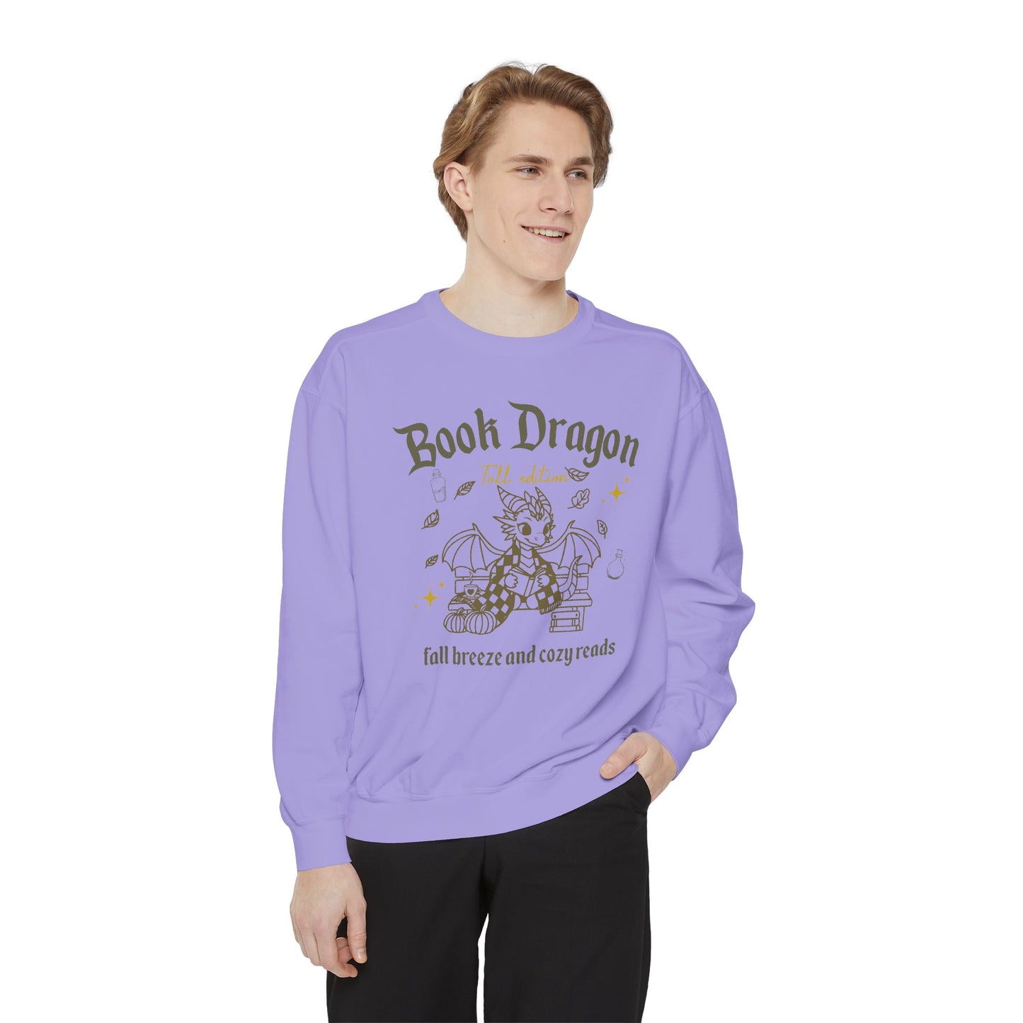 Book Dragon Sweatshirt, Book Lover Fall Bookish Apparel, Literary Gift, Cozy Reading Jumper, Librarian Present