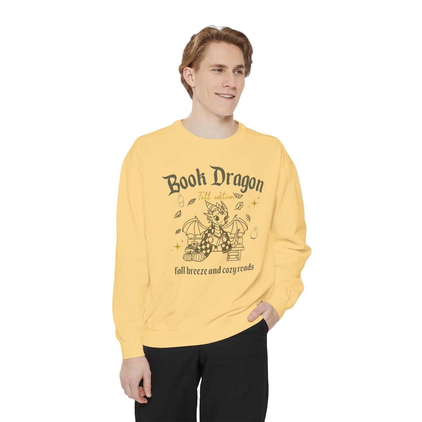 Book Dragon Sweatshirt, Book Lover Fall Bookish Apparel, Literary Gift, Cozy Reading Jumper, Librarian Present