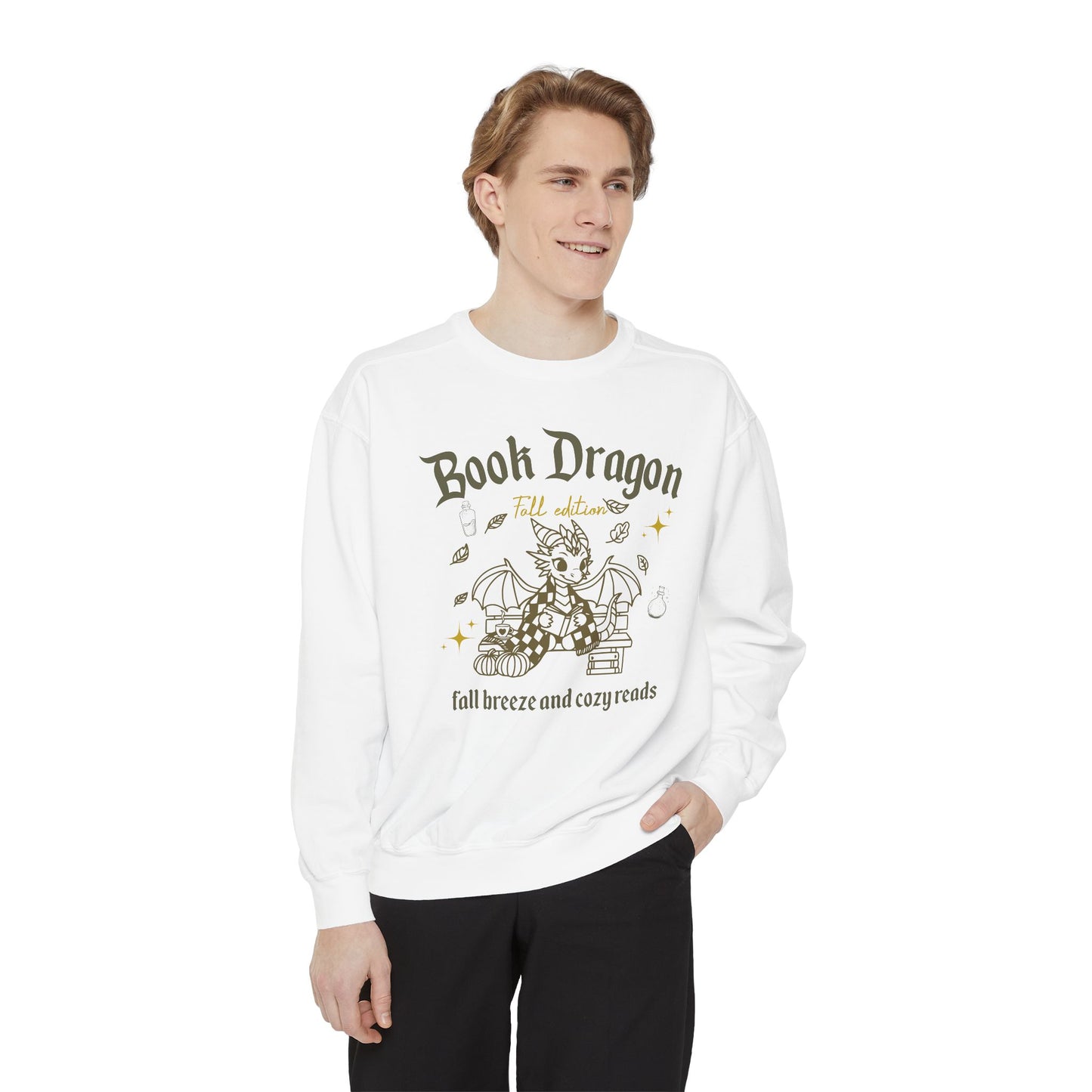 Book Dragon Sweatshirt, Book Lover Fall Bookish Apparel, Literary Gift, Cozy Reading Jumper, Librarian Present