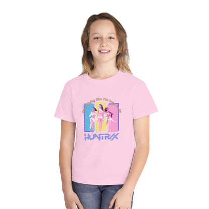 Retro Graphic Youth Midweight Tee, 80s Vibe Shirt, Dance Party T-Shirt, Gift for Kids, Summer Fun Apparel
