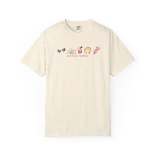 Book Girl Summer Comfort Color Tee, Book Babe, Book Club Shirt, Gifts for her, Beach Reads, Vacation tee, Gift for book lover