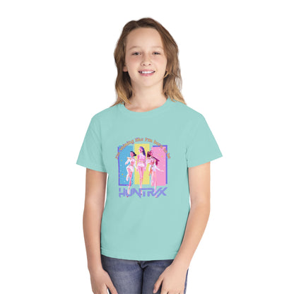Retro Graphic Youth Midweight Tee, 80s Vibe Shirt, Dance Party T-Shirt, Gift for Kids, Summer Fun Apparel