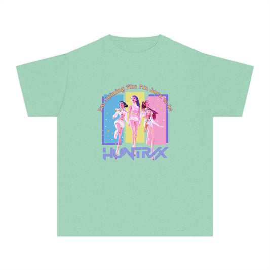 Retro Graphic Youth Midweight Tee, 80s Vibe Shirt, Dance Party T-Shirt, Gift for Kids, Summer Fun Apparel
